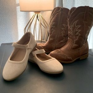 Frye Cowgirl Boots and Old Navy flats